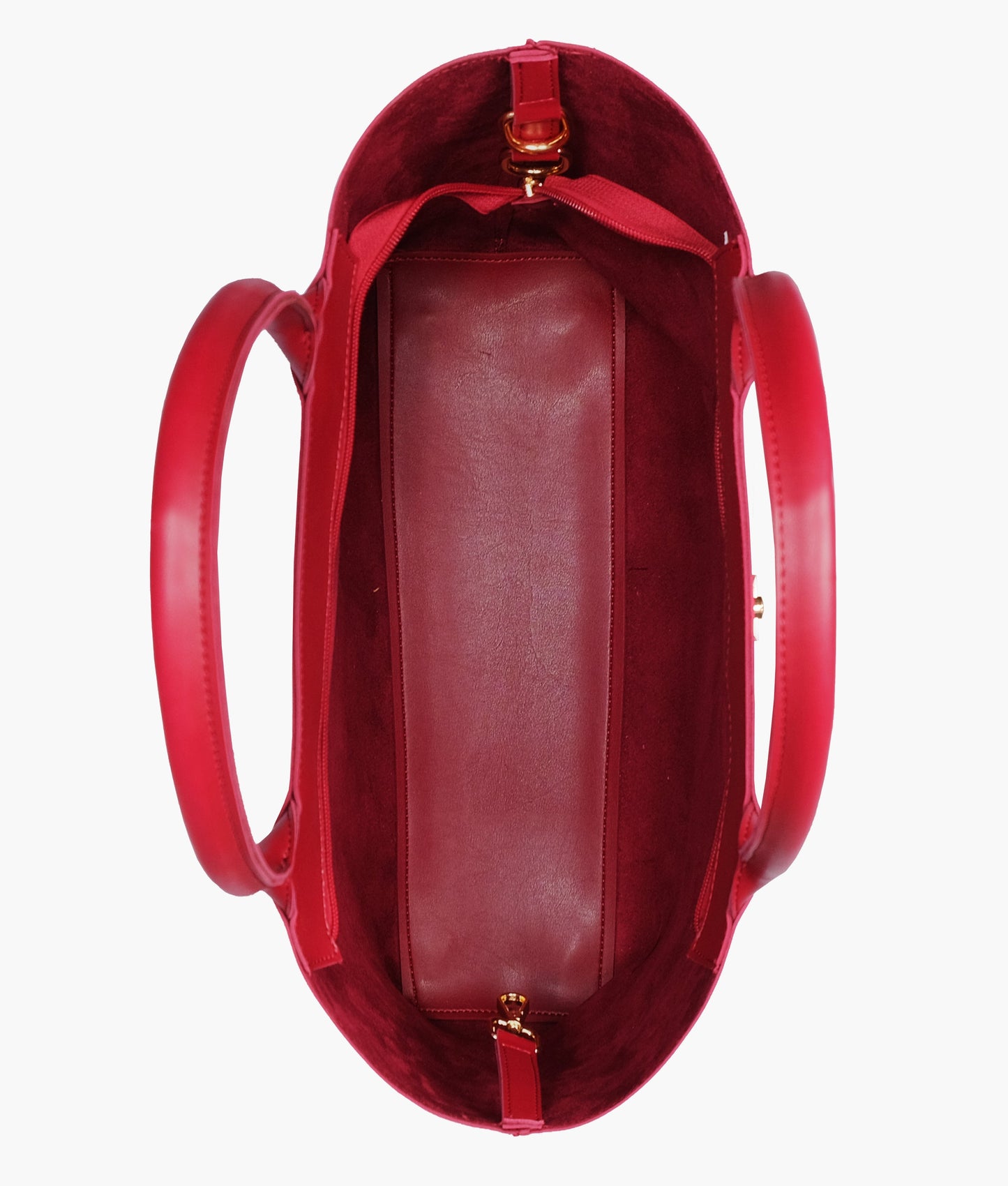 Maroon zipper tote bag